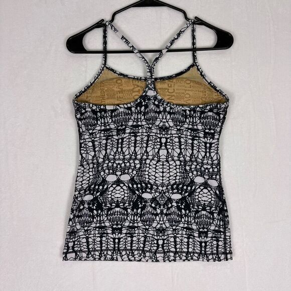 Lululemon Black & White Patterned Power Y Tank Top Size 8 - Picture 5 of 12